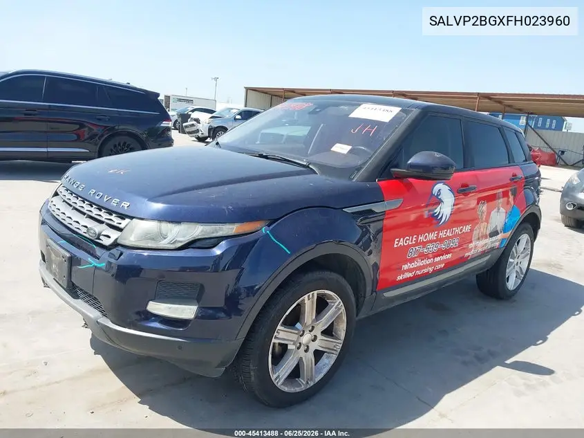 2015 Land Rover Range Rover Evoque Pure VIN: SALVP2BGXFH023960 Lot: 45413488