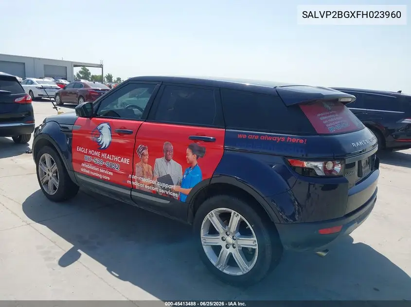 2015 Land Rover Range Rover Evoque Pure VIN: SALVP2BGXFH023960 Lot: 45413488