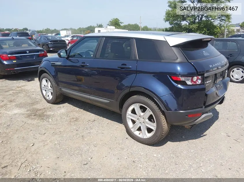 2015 Land Rover Range Rover Evoque Pure VIN: SALVP2BG4FH961467 Lot: 45503511