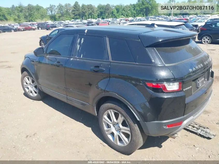 2016 Land Rover Range Rover Evoque Se/Se Premium VIN: SALVP2BG7GH087116 Lot: 45281062
