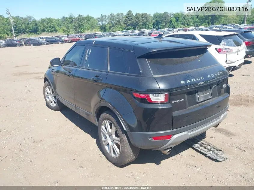 2016 Land Rover Range Rover Evoque Se/Se Premium VIN: SALVP2BG7GH087116 Lot: 45281062