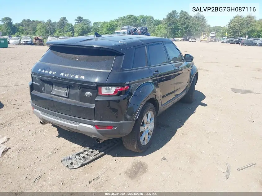 2016 Land Rover Range Rover Evoque Se/Se Premium VIN: SALVP2BG7GH087116 Lot: 45281062