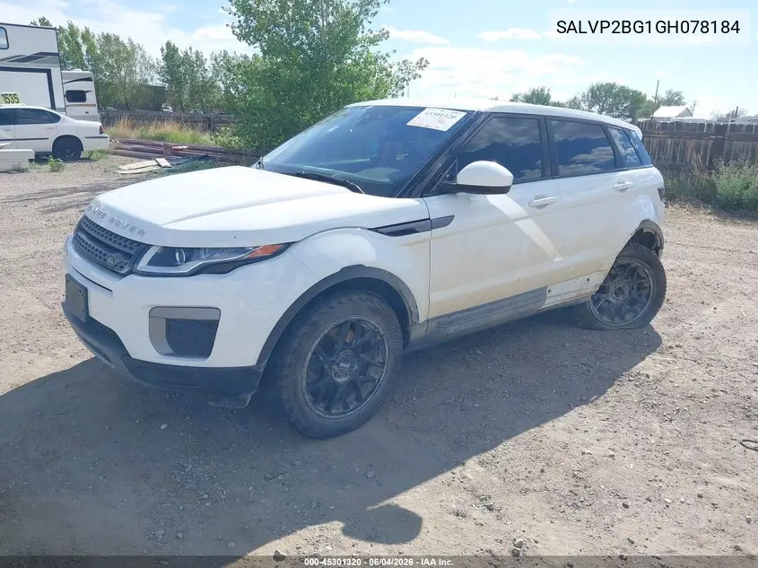 2016 Land Rover Range Rover Evoque Se/Se Premium VIN: SALVP2BG1GH078184 Lot: 45301320