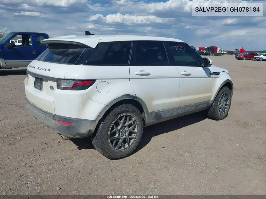 2016 Land Rover Range Rover Evoque Se/Se Premium VIN: SALVP2BG1GH078184 Lot: 45301320