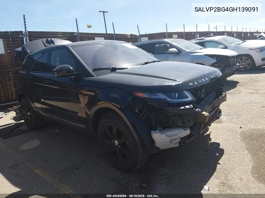 2016 Land Rover Range Rover Evoque Se/Se Premium VIN: SALVP2BG4GH139091 Lot: 45388599