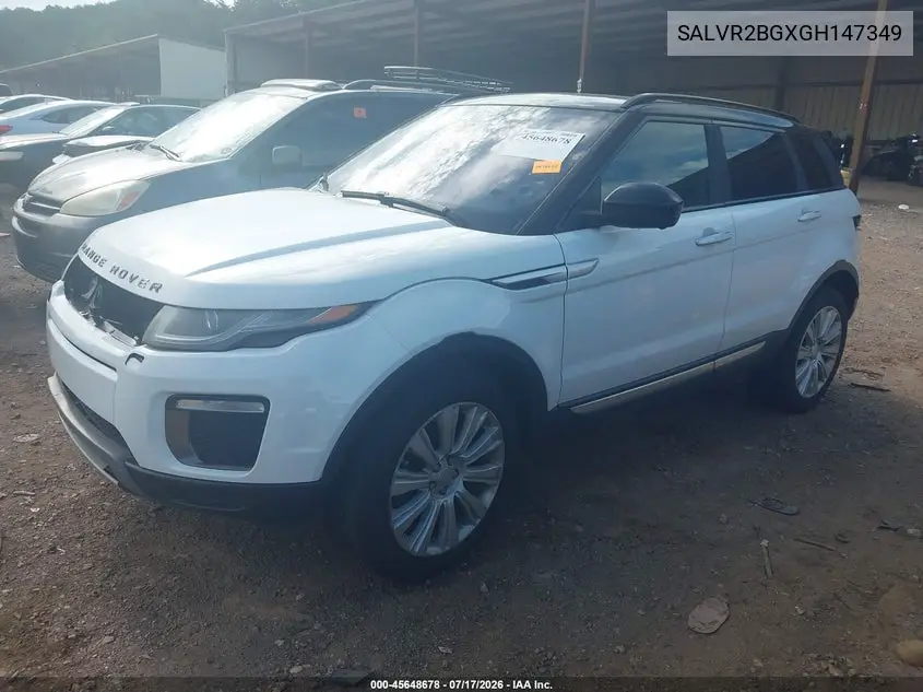2016 Land Rover Range Rover Evoque Hse VIN: SALVR2BGXGH147349 Lot: 45648678