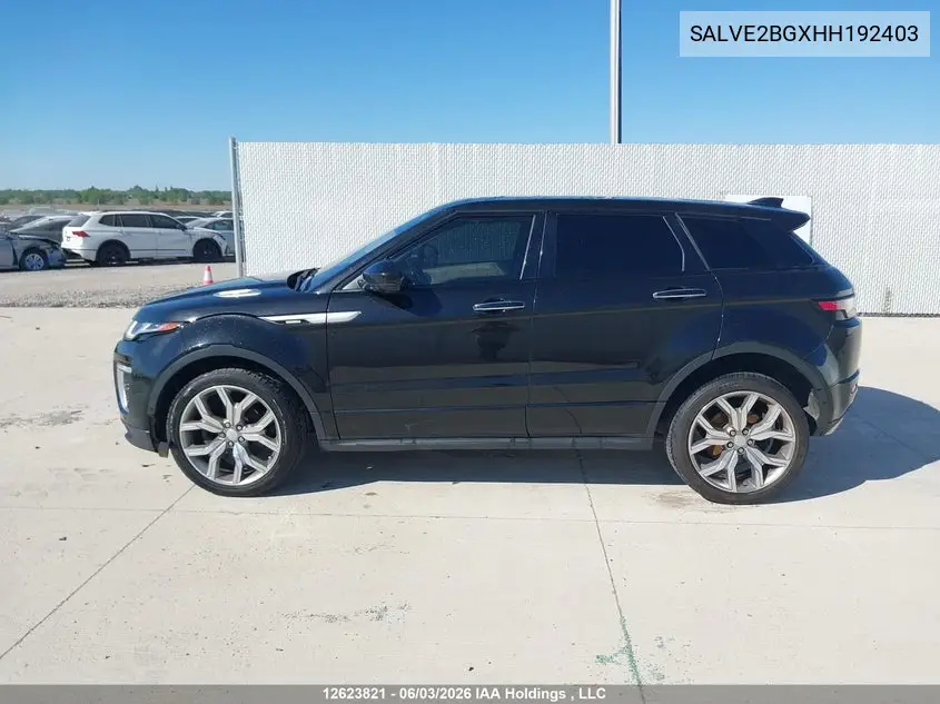 2017 Land Rover Range Rover Evoque Autobiography VIN: SALVE2BGXHH192403 Lot: 12623821