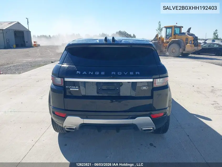 2017 Land Rover Range Rover Evoque Autobiography VIN: SALVE2BGXHH192403 Lot: 12623821