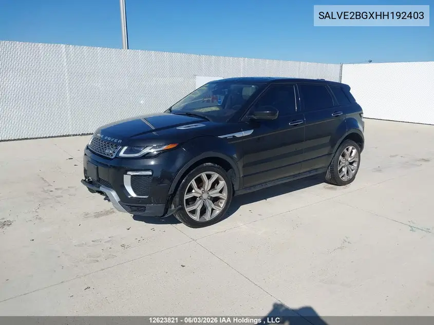 2017 Land Rover Range Rover Evoque Autobiography VIN: SALVE2BGXHH192403 Lot: 12623821