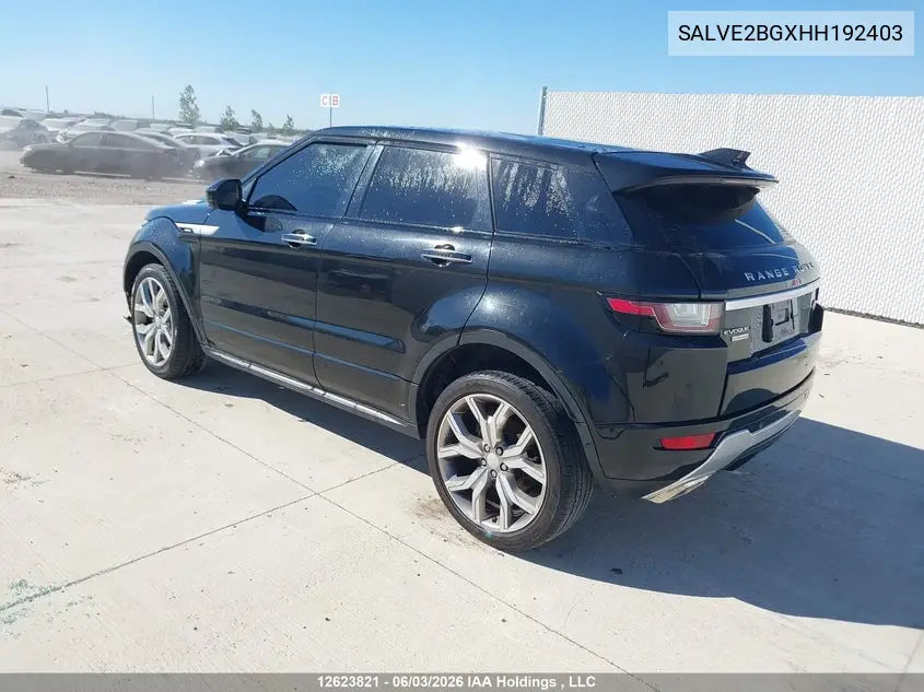 2017 Land Rover Range Rover Evoque Autobiography VIN: SALVE2BGXHH192403 Lot: 12623821