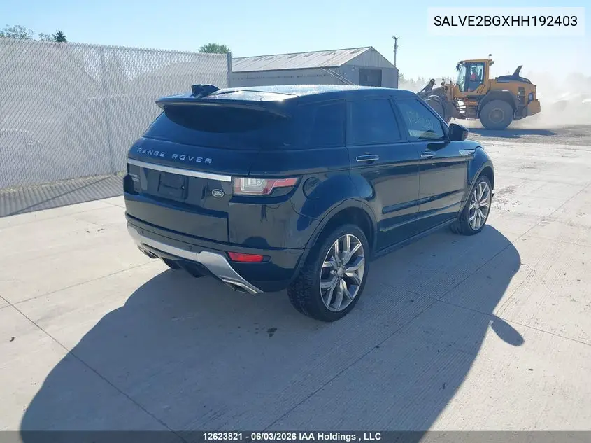 2017 Land Rover Range Rover Evoque Autobiography VIN: SALVE2BGXHH192403 Lot: 12623821