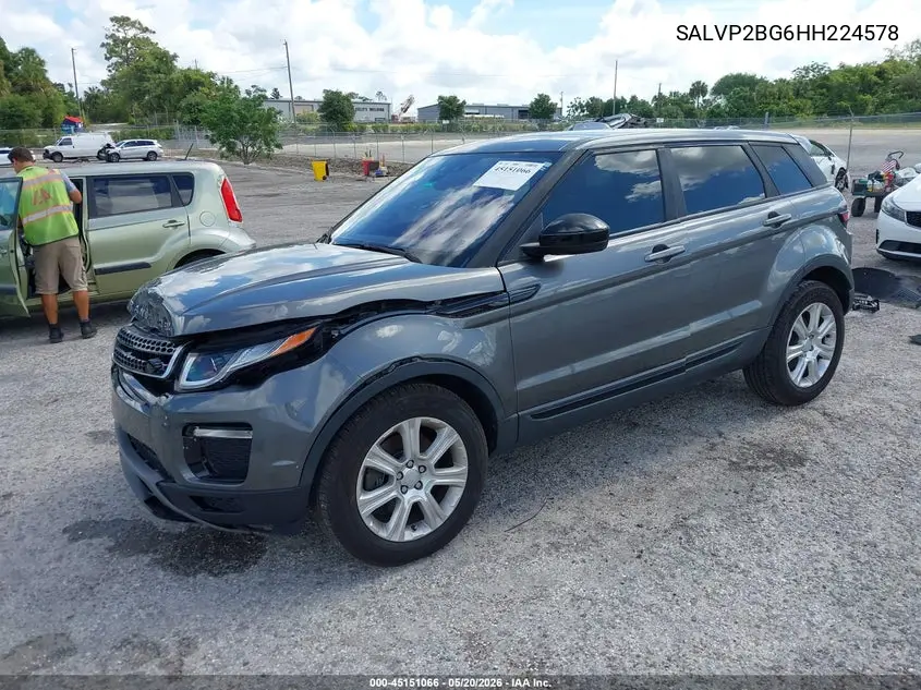 2017 Land Rover Range Rover Evoque Se/Se Premium VIN: SALVP2BG6HH224578 Lot: 45151066