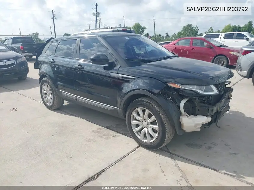2017 Land Rover Range Rover Evoque Se/Se Premium VIN: SALVP2BG2HH203792 Lot: 45212192