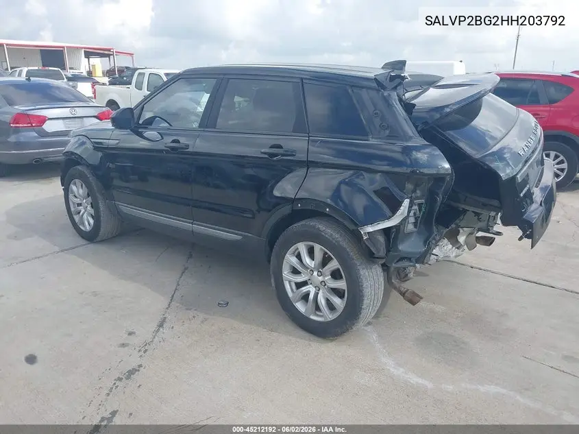 2017 Land Rover Range Rover Evoque Se/Se Premium VIN: SALVP2BG2HH203792 Lot: 45212192
