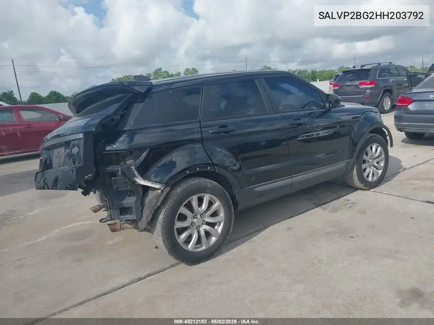 2017 Land Rover Range Rover Evoque Se/Se Premium VIN: SALVP2BG2HH203792 Lot: 45212192