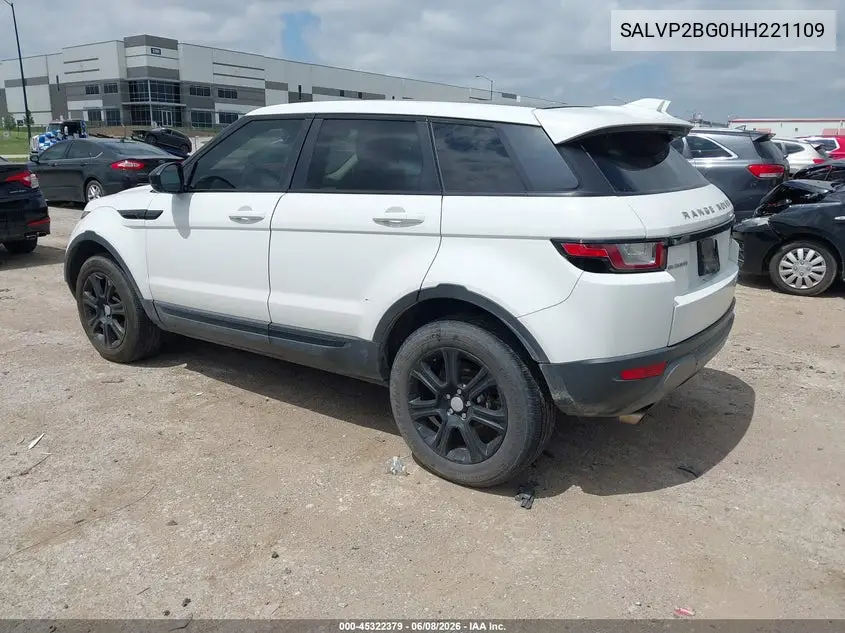 2017 Land Rover Range Rover Evoque Se/Se Premium VIN: SALVP2BG0HH221109 Lot: 45322379