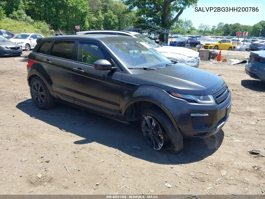 2017 Land Rover Range Rover Evoque Se/Se Premium VIN: SALVP2BG3HH200786 Lot: 45331285