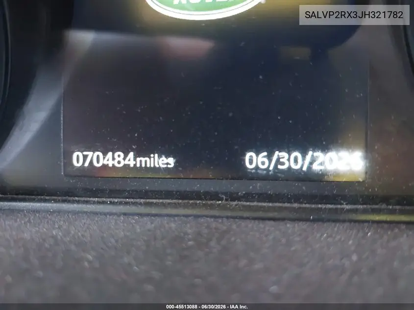 2018 Land Rover Range Rover Evoque Se/Se Premium VIN: SALVP2RX3JH321782 Lot: 45513088