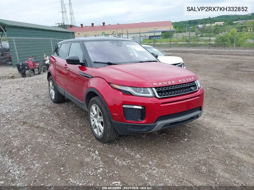 2019 Land Rover Range Rover Evoque Se/Se Premium VIN: SALVP2RX7KH332852 Lot: 45156968