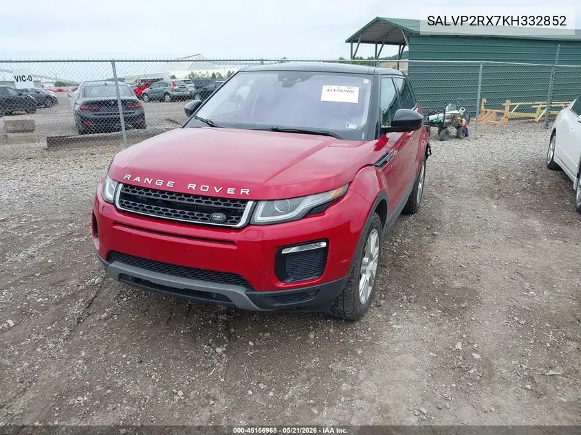 2019 Land Rover Range Rover Evoque Se/Se Premium VIN: SALVP2RX7KH332852 Lot: 45156968