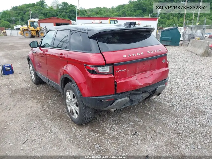 2019 Land Rover Range Rover Evoque Se/Se Premium VIN: SALVP2RX7KH332852 Lot: 45156968