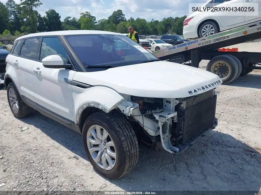 2019 Land Rover Range Rover Evoque Se/Se Premium VIN: SALVP2RX9KH340256 Lot: 45485193