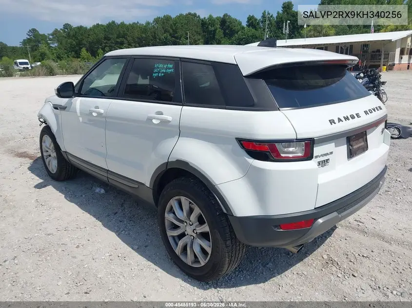 2019 Land Rover Range Rover Evoque Se/Se Premium VIN: SALVP2RX9KH340256 Lot: 45485193