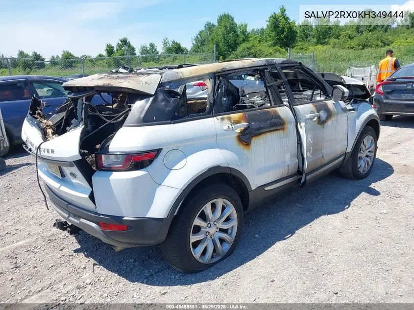 2019 Land Rover Range Rover Evoque Se/Se Premium VIN: SALVP2RX0KH349444 Lot: 45498551