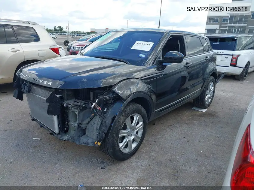 2019 Land Rover Range Rover Evoque Se/Se Premium VIN: SALVP2RX3KH346618 Lot: 45619281