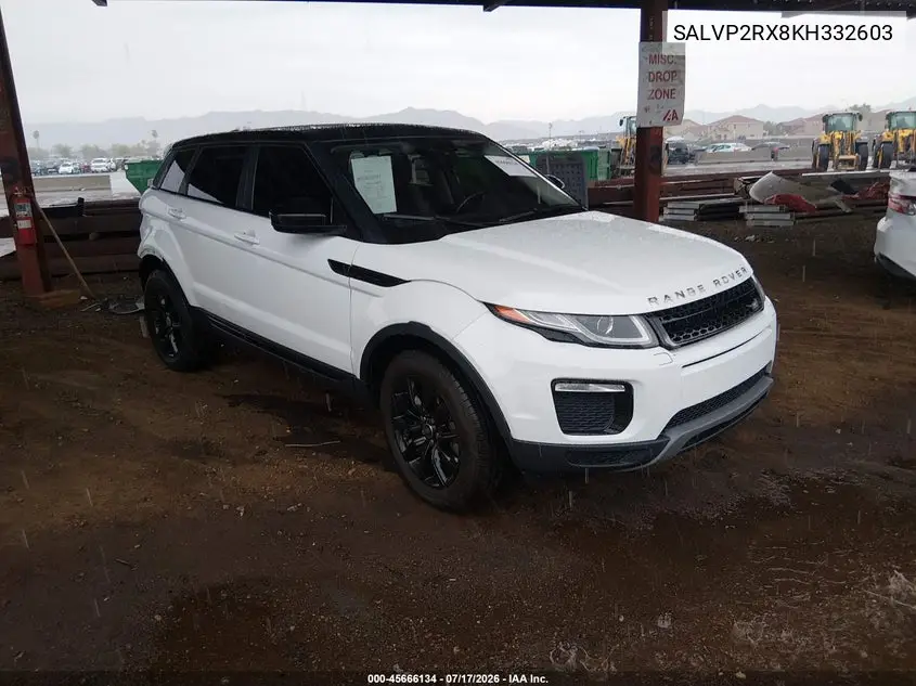 2019 Land Rover Range Rover Evoque Se/Se Premium VIN: SALVP2RX8KH332603 Lot: 45666134