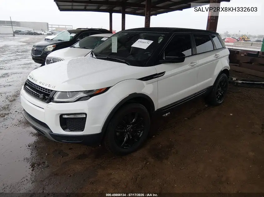 2019 Land Rover Range Rover Evoque Se/Se Premium VIN: SALVP2RX8KH332603 Lot: 45666134