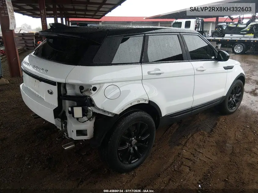 2019 Land Rover Range Rover Evoque Se/Se Premium VIN: SALVP2RX8KH332603 Lot: 45666134