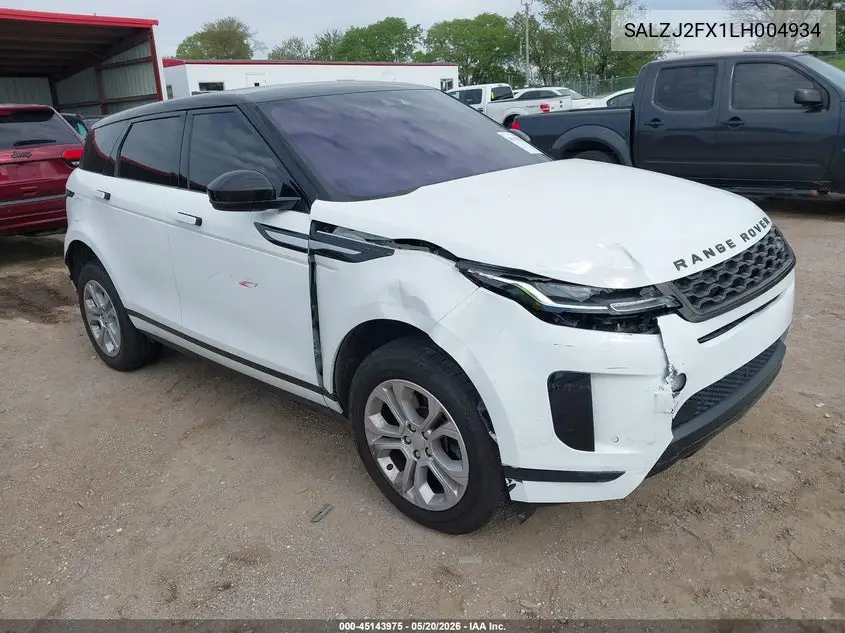 2020 Land Rover Range Rover Evoque S VIN: SALZJ2FX1LH004934 Lot: 45143975