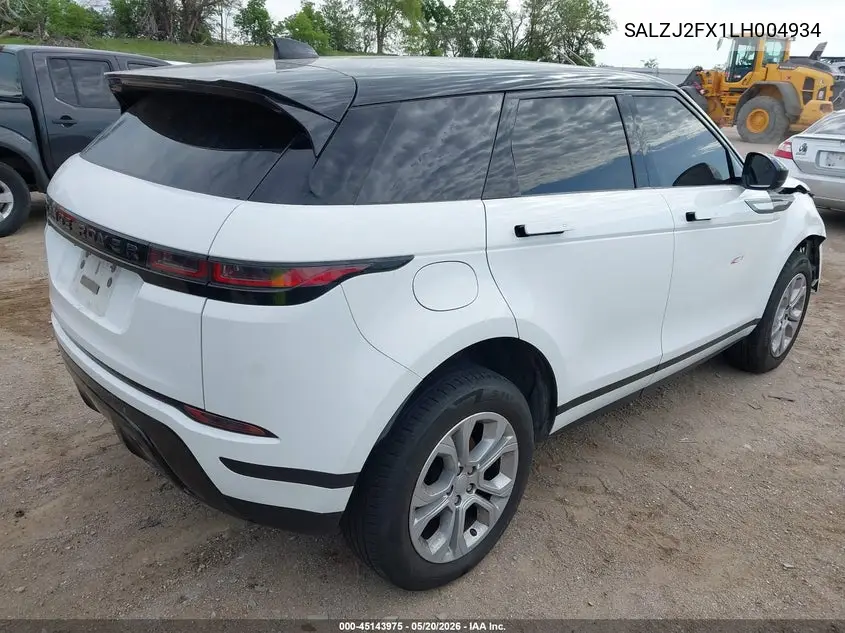 2020 Land Rover Range Rover Evoque S VIN: SALZJ2FX1LH004934 Lot: 45143975
