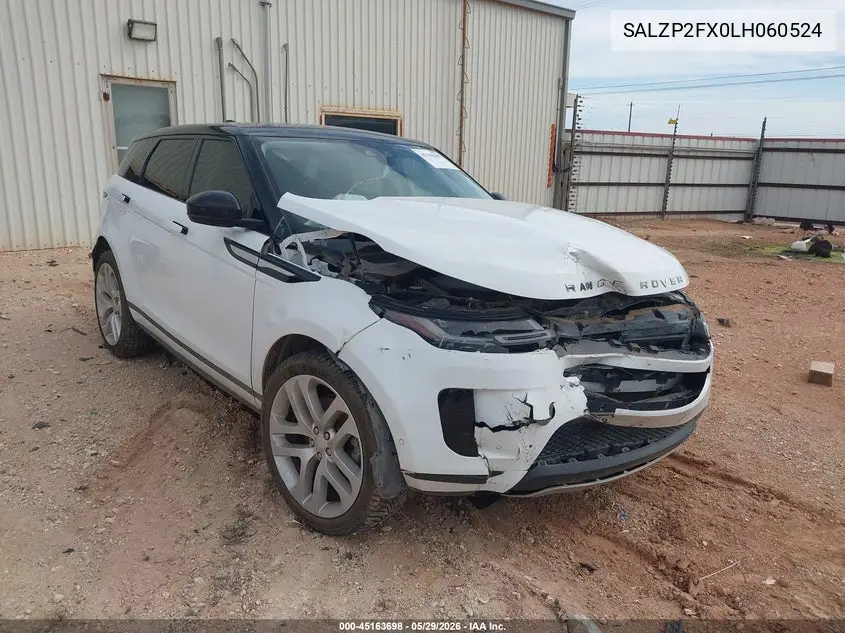 2020 Land Rover Range Rover Evoque Se VIN: SALZP2FX0LH060524 Lot: 45163698