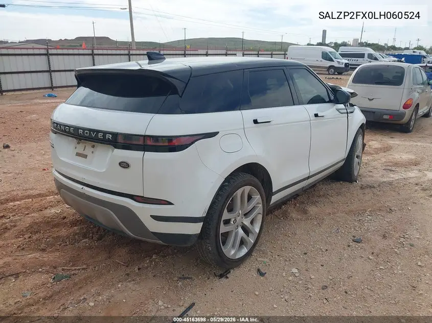 2020 Land Rover Range Rover Evoque Se VIN: SALZP2FX0LH060524 Lot: 45163698
