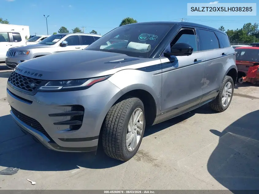 2020 Land Rover Range Rover Evoque R-Dynamic S VIN: SALZT2GX5LH038285 Lot: 45260978