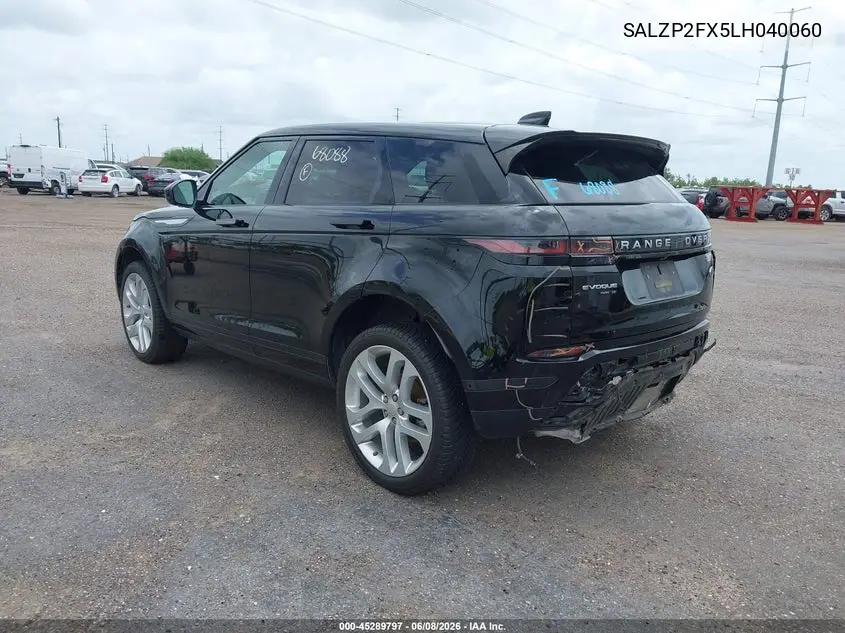 2020 Land Rover Range Rover Evoque Se VIN: SALZP2FX5LH040060 Lot: 45289797