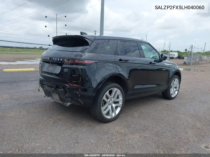 2020 Land Rover Range Rover Evoque Se VIN: SALZP2FX5LH040060 Lot: 45289797