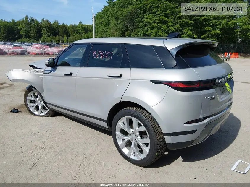 2020 Land Rover Range Rover Evoque Se VIN: SALZP2FX6LH107331 Lot: 45296701