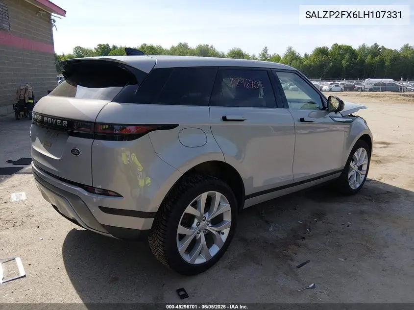 2020 Land Rover Range Rover Evoque Se VIN: SALZP2FX6LH107331 Lot: 45296701