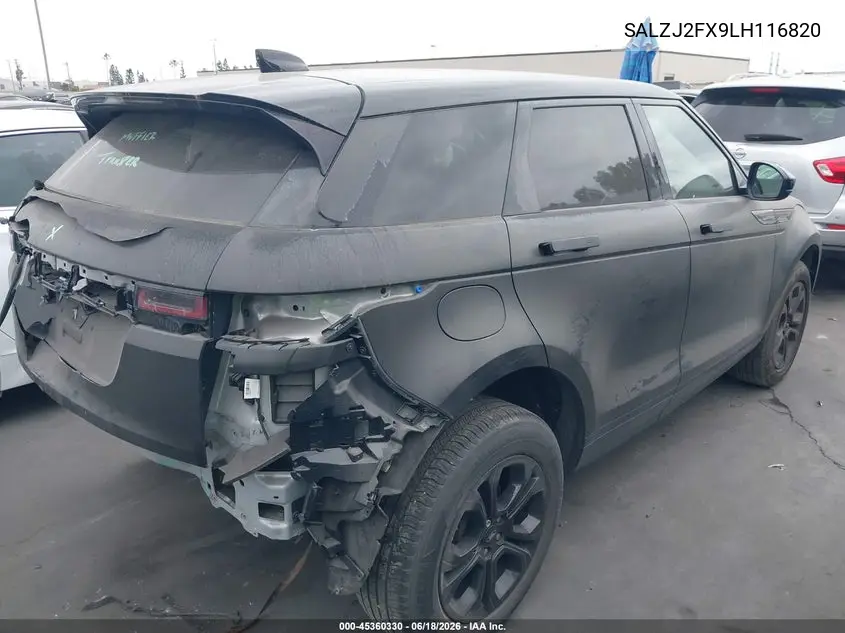 2020 Land Rover Range Rover Evoque S VIN: SALZJ2FX9LH116820 Lot: 45360330