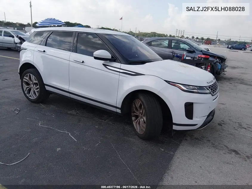 2020 Land Rover Range Rover Evoque S VIN: SALZJ2FX5LH088028 Lot: 45377196