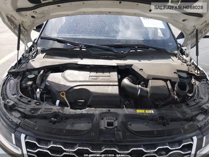 2020 Land Rover Range Rover Evoque S VIN: SALZJ2FX5LH088028 Lot: 45377196