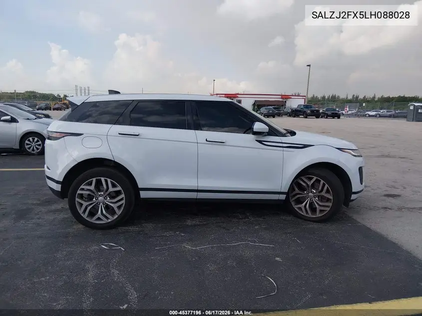 2020 Land Rover Range Rover Evoque S VIN: SALZJ2FX5LH088028 Lot: 45377196