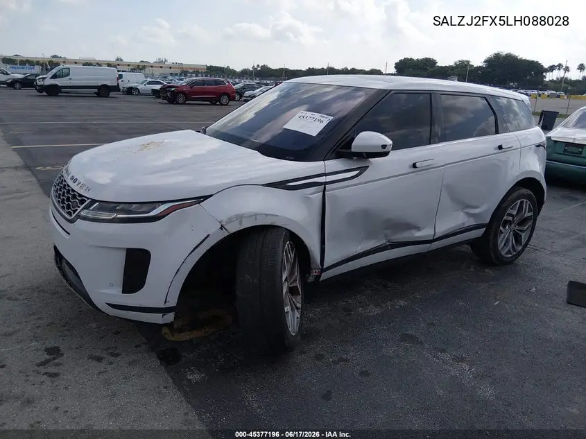 2020 Land Rover Range Rover Evoque S VIN: SALZJ2FX5LH088028 Lot: 45377196