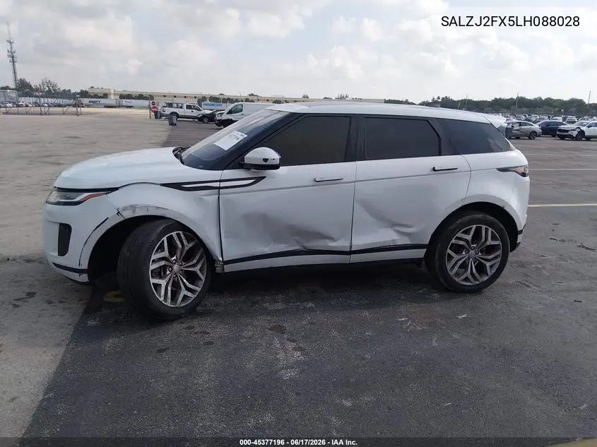 2020 Land Rover Range Rover Evoque S VIN: SALZJ2FX5LH088028 Lot: 45377196