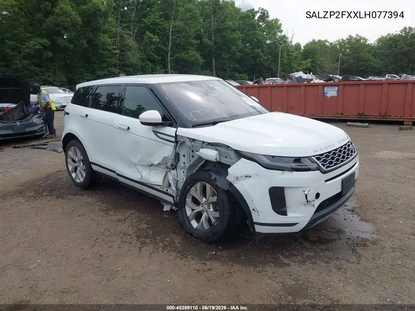 2020 Land Rover Range Rover Evoque Se VIN: SALZP2FXXLH077394 Lot: 45399110