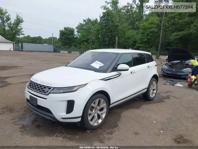 2020 Land Rover Range Rover Evoque Se VIN: SALZP2FXXLH077394 Lot: 45399110