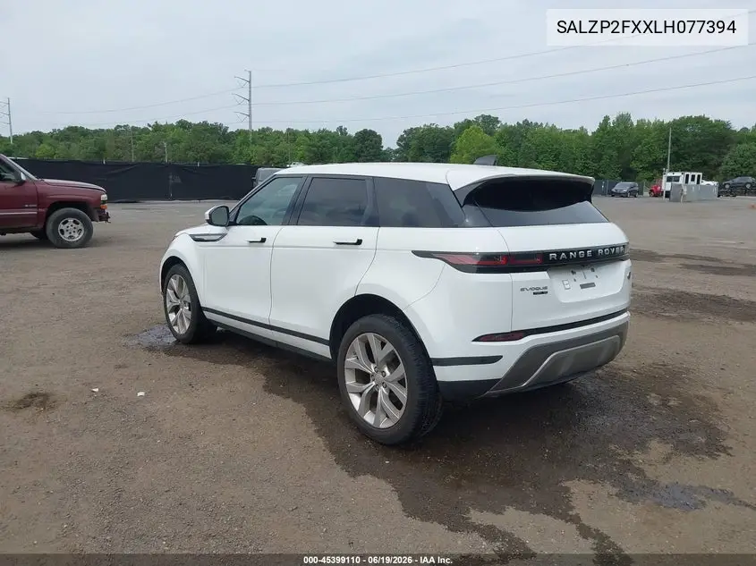 2020 Land Rover Range Rover Evoque Se VIN: SALZP2FXXLH077394 Lot: 45399110